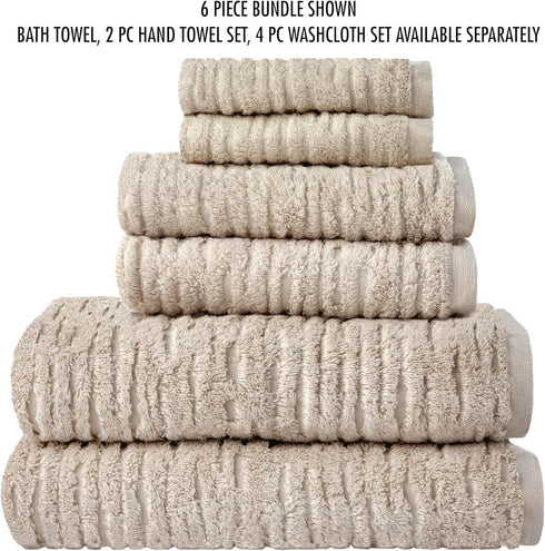 4-Piece Set, SKL Home CloudSoft Cotton Luxury Washcloth Oatmeal
