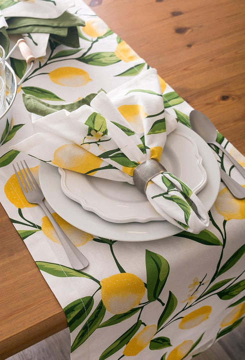 DII Tabletop Collection, Lemon Bliss Table Runner, 14x72