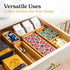 SMIRLY 5-Piece Bamboo Kitchen Drawer Organizer Set for Multi-use Storage Box for Utensils and More