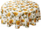 Violet Linen Classic Euro Sunflower Tablecloth, Large Sunflowers Design, 60" Round