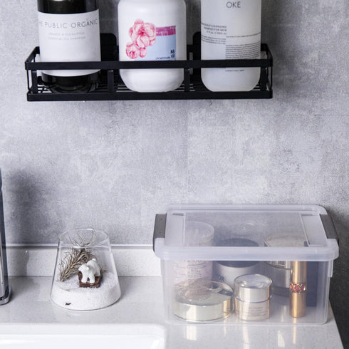 Citylife 4 Packs Small Storage Bins with Lids, 3.2 QT Plastic Containers for Organizing Stackable Clear Storage Boxes