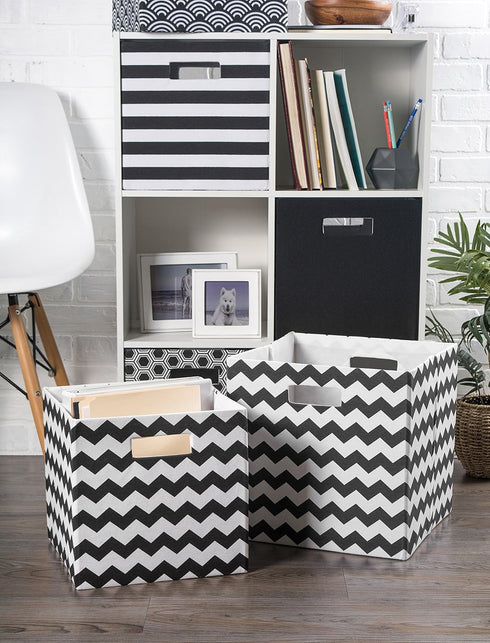 DII Poly-Cube Storage Collection, Hard Sided Collapsible Solid Large, Black