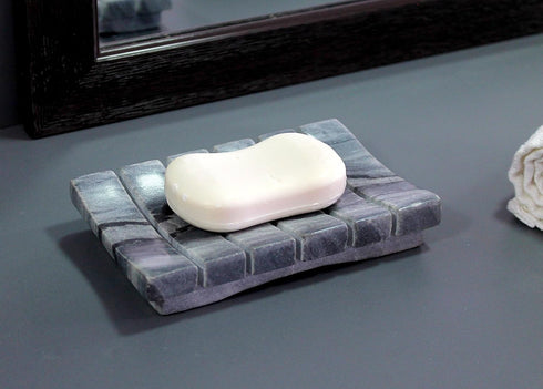 Ribbed Design Soap Dish, Luxury Bath Accessories for Bath, Tub or Wash Basin