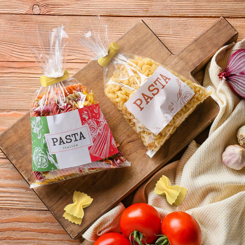 Set 4, Genuine Fred SNACKARONI Pasta Bag Clips, of Two Styles Farfalle and Rigatoni, Squeeze and Lock Bread Bag Clip