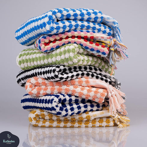 Organic Turkish Cotton Hand Towels for Bathroom, Oversized 17 x 35 Inches, Soft Plush Highly Absorbent Towels for