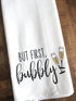 Handmade Funny Kitchen Towel, 100% Cotton Funny Hand Bar Towels for Champagne Celebrations, 28x28 Inch