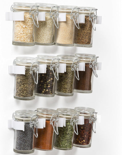 Good Cooking Set of 4 Universal Magnetic Spice Rack Gripper Clips - Easily Organize Dispensers, No Screws Needed