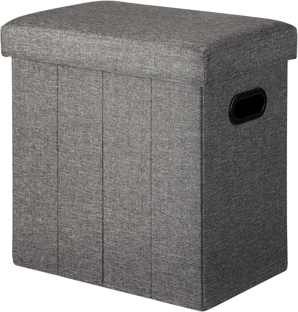 COSYLAND Ottoman with Storage Collapsible Fabric - Footrest Foot Stool for Room,