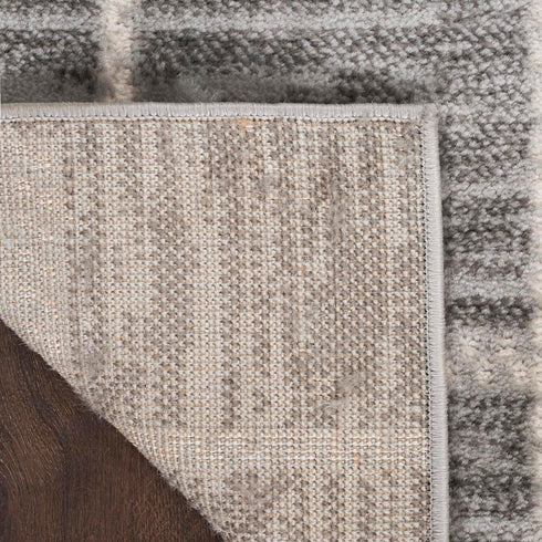 Nourison Serenity Home Contemporary Area Rug, Grey Ivory 2'2" x 7'6", Easy-Cleaning for Bedroom & Living Room