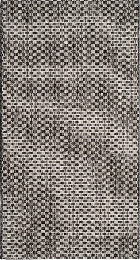 SAFAVIEH Courtyard Collection Accent Rug - 2' x 3'7", Black & Light Grey, Non-Shedding, Easy Care, Indoor/Outdoor,