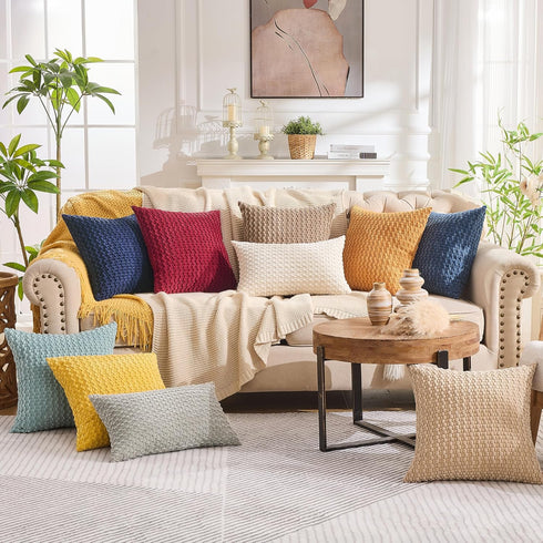 20x20 Inch Set 2 (50x50cm) GAWAMAY Decorative Throw Pillow Covers of for Living Room Couch Bed Sofa, Farmhouse Square