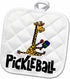 3D Rose Funny Giraffe Holding Pickleball Paddle Pot Holder, 8 x 8