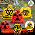CNhoqc 6Pcs Halloween Lawn Trash Bags - Zombie Warning Reusable Waste Bags with Twist Ties, Fallen Leaf Grass Clipping