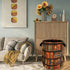 SELIONLIKN 18.9"x16.5" Retro Wooden Bookshelf Pattern Laundry Hamper Books Laundry Basket With Handles Foldable Oxford