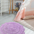 Chardin Home Lavender Crochet Bathrug, 100% Cotton Round Bathmat, 24 Inch Diameter, Handcrafted