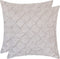 The White Petals Faux Linen Throw Pillow Covers - Pinch Pleat, 18x18 inch, Pack of 2, Natural Oatmeal