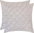The White Petals Faux Linen Throw Pillow Covers - Pinch Pleat, 18x18 inch, Pack of 2, Natural Oatmeal