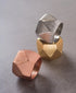 DII Decorative Geometric Napkin Ring Set - Triangle Band Gold, 6 Count