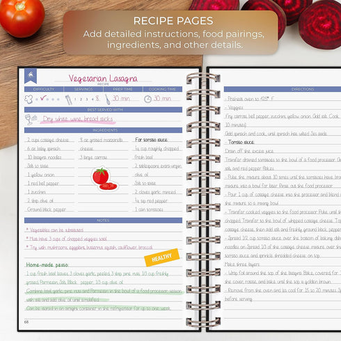Clever Fox Recipe Book Spiral: Make Your Own Family Cookbook, Blank Recipe Notebook Organizer, Medium Size, Hardcover