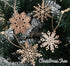 ilauke 20 pcs Unfinished Christmas Wood Snowflake Ornaments - 4 Styles Bulk with Twine for Tree Decorations