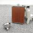 3oz Brown Red Leather Wrapped Hip Flask with Funnel, 18/8 Stainless Steel (YM102)