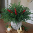 florisso Vases,12 3 Artificial Faux Christmas Norfolk Pine Stems Branches for Bundles Fake Evergreen Real Touch