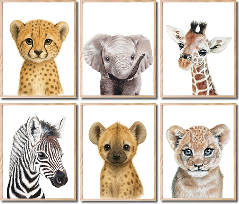KIU DESIGNS Nursery Wall Art - Unframed Safari Nursery Decor - Set
