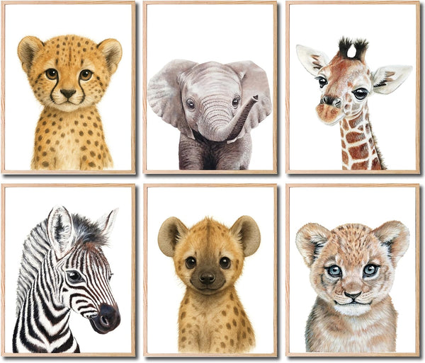 KIU DESIGNS Nursery Wall Art - Unframed Safari Nursery Decor - Set