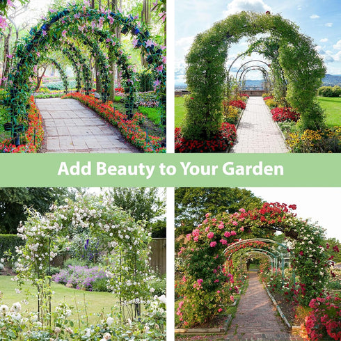 7.8ft RUBFAC Garden Arch Trellis for Climbing Plants Outdoor, Metal Arch Frame Garden Arbors and Arches, Outdoor