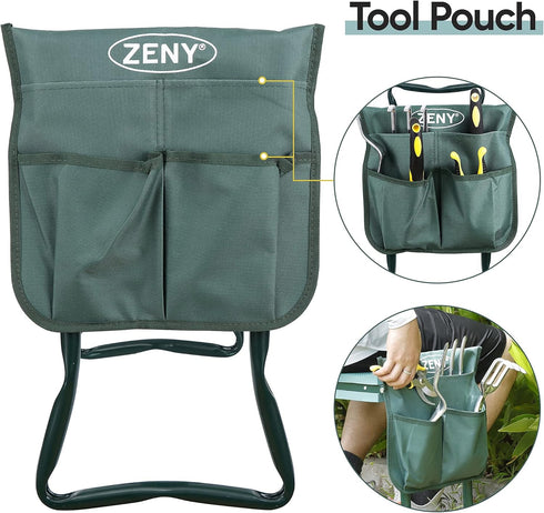 ZENY Folding Garden Kneeler Seat Gardening Workseats Portable Garden Bench Stool with Thicken Foam Kneeling Pad