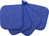 Cotton Pot Holders, Machine Washable Heat Resistant Everyday Kitchen Basic Terry Pot Holder Set of 4 (Dark Blue)