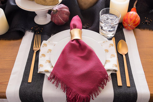DII Cabana Dobby Stripe Tabletop Collection, Black & White 18x108-inch Table Runner
