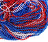 4th 100 Moon Boat of July Accessories Necklaces: Blue White and Red Beads Bulk, Patriotic Party Independence Memorial