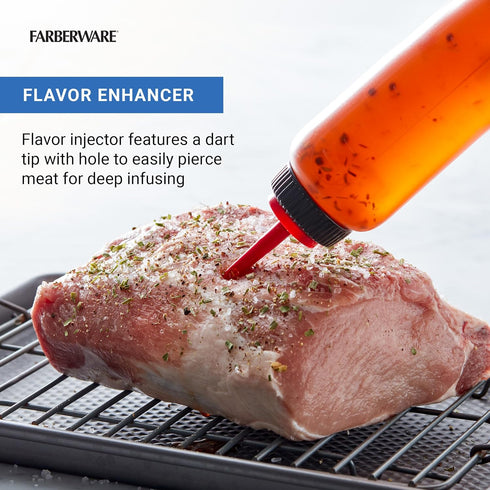 Farberware BBQ Squeeze Bottle: Flavor Basting Set for Mess Free Cooking Indoors and Outdoors, Dishwasher Safe with