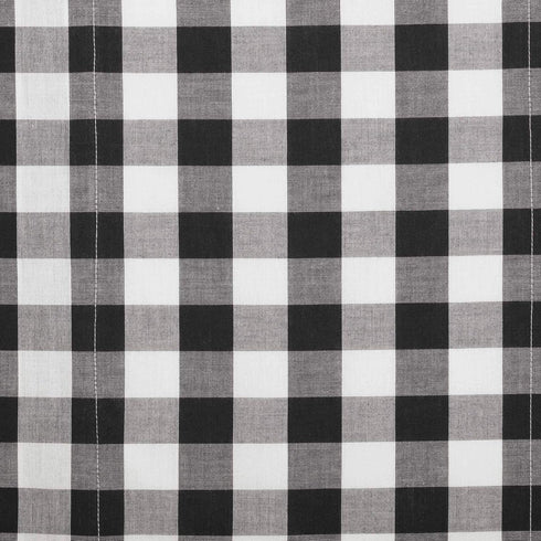VHC Brands Annie Buffalo Check Cotton Farmhouse Kitchen Curtains Rod Pocket Balloon Valance, 15x60, Black