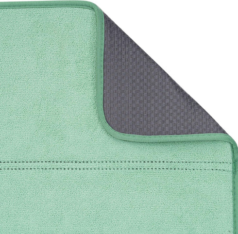 FRESHMNIT Dish Drying Mat for Kitchen Counter, 2 Pack Microfiber Absorbent Mats, 14"x17" for Dishes Drainer