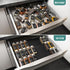 Plastic Spice Drawer Organizer, Expandable Rack for Drawer, Black Seasoning Organizer for Cabinet (Jars Not Included)