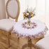 33 inches 33 White Dark Red Linen Lace Doily Round Coffee Table Topper Dresser Scarf Place Mats (Dark Red, Round)