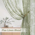 FMFUNCTEX Linen Sheer Curtains for Bedroom - Sage Green Blossom Print, 84 Inches Long, Floral Patterned Farmhouse