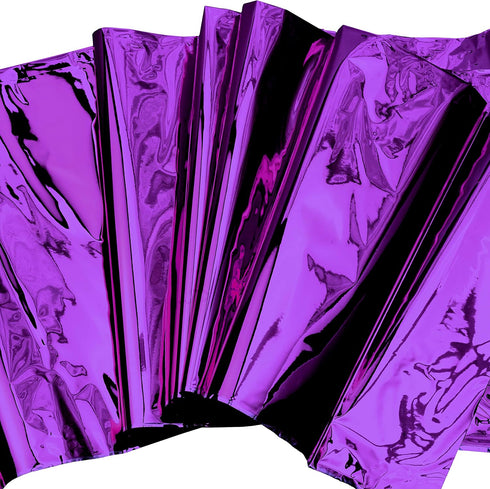 Purple Foil Tablecloth, Plastic Table Cover for Wedding, Birthday, Baby Shower, 54 x 108 Inch, 2pc