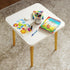 4 Floor,20"(L) 20"(W) 20"(H),Living Funecy Square End Table Low Table with Solid Wood Sturdy Legs,Floor Table Desk
