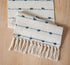 90 Inchs Caflife Boho Table Runner Long for Modern Farmhouse Room Home Decor, Blue and Beige Coffee Table Runner