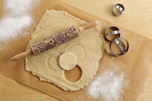 Mrs. Anderson’s Baking Embossing Rolling Pin, Paisley Design, European Beechwood by Mrs. Anderson's Baking