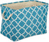 DII Small Polyester Container with Handles, Lattice Storage Bin, Storm Blue
