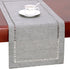 Grelucgo Handmade Hemstitch Gray Dining Table Runner - Rectangular 14 by 48 Inch or Dresser Scarf