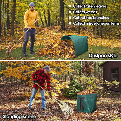 GIJHXIK 53 Debris,2-Pack Gallon Garden Bags for Yard Waste Bags,Large Dustpan-Type Lawn bags with Gardening Gloves,Leaf