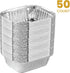 PLASTICPRO Disposable 1 LB Aluminum Takeout Tin Foil Baking Pans 5'' X 6'' X 2'' Inch, Pack of 50