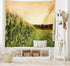 Lunarable Country Tapestry, Cornfield Farmland Landscape Scenics, Fabric Wall Hanging Decor, 45" X 30", Peach Lime Green