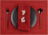 D'Moksha Homes Red Linen Placemats, Set of 4 Classic Hemstitch 14 x 19 Inch, 100% Pure Linen Table Mats