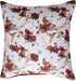 Tache Floral Red White Euro Sham, 26 inch Quilted 1pc Rose Garden Hummingbirds Microfiber Square Pillow Cover